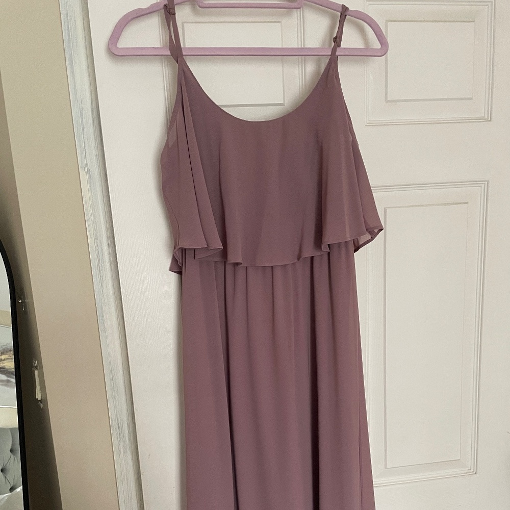 Caitlin ruffle maxi dress rose chiffon  - show me your mini